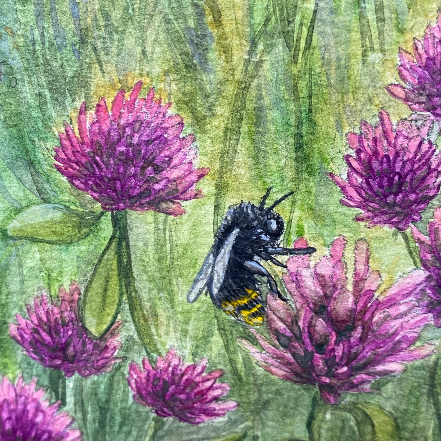 Deer in Meadow Landscape Wild Flowers at Dawn "Morning's Gentle Whisper" Watercolor Wall Art Prints By Sarah Webster Smith